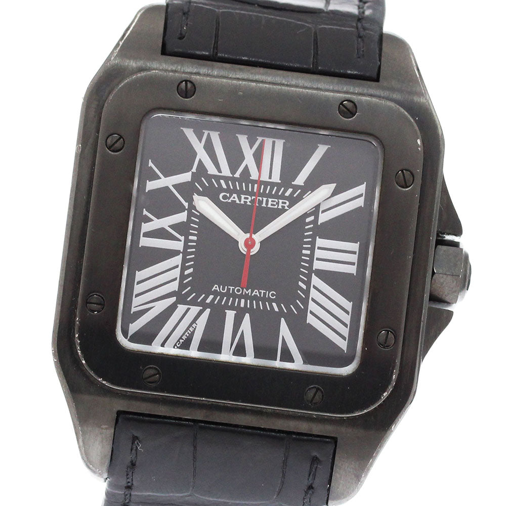 CARTIER Santos 100 carbon watch WSSA0006 black Dial Automatic Men's Watch_880190