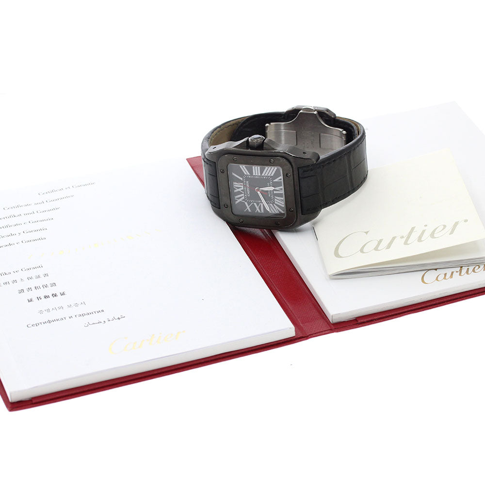 CARTIER Santos 100 carbon watch WSSA0006 black Dial Automatic Men's Watch_880190