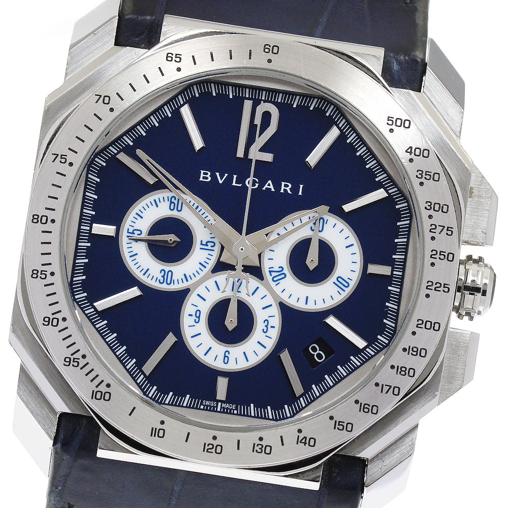 BVLGARI Octo Maserati BG041SCH Chronograph Date Navy Dial Automatic Men's Watch_880195