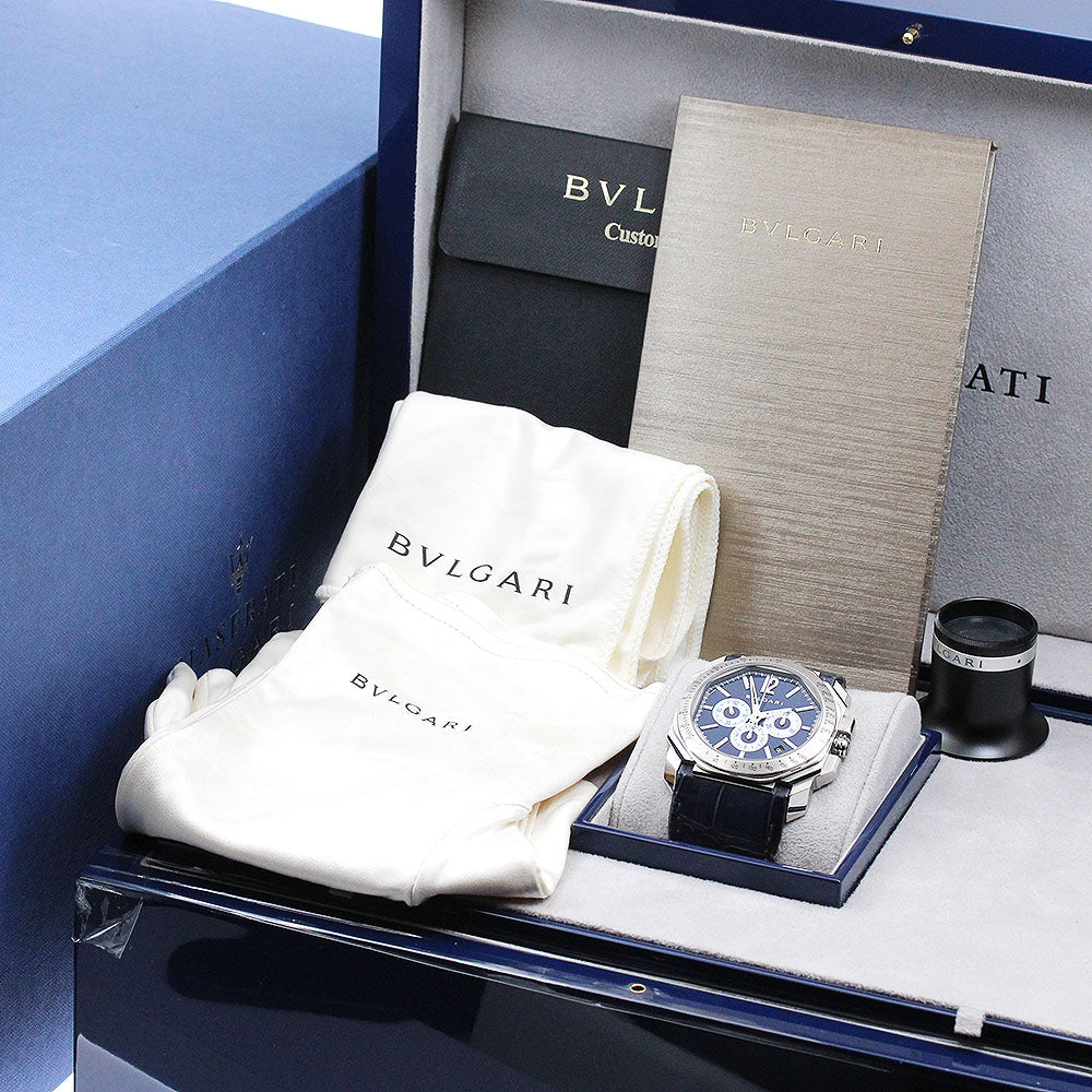 BVLGARI Octo Maserati BG041SCH Chronograph Date Navy Dial Automatic Men's Watch_880195