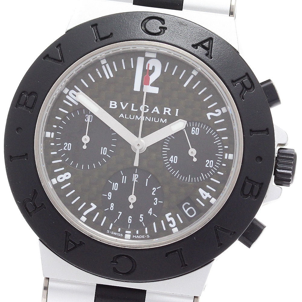 BVLGARI aluminum AC38TA Chronograph black Dial Automatic Men's Watch_880208