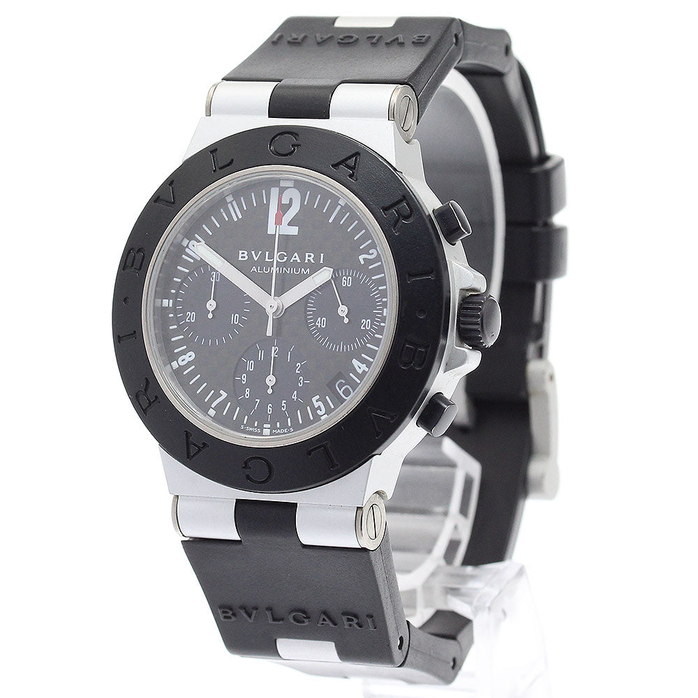 BVLGARI aluminum AC38TA Chronograph black Dial Automatic Men's Watch_880208