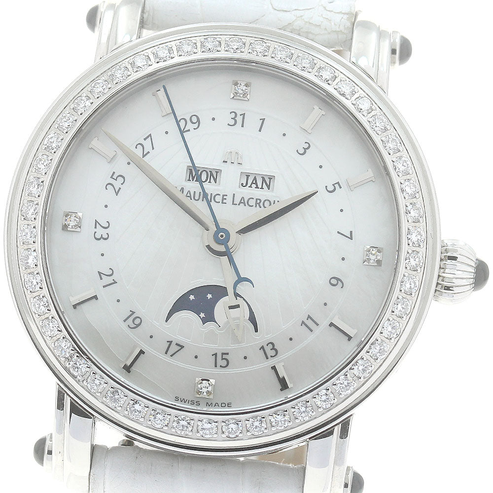 MAURICE LACROIX Masterpiece MP6066 Moon Phase 4P Diamond White shell Dial Automatic Ladies Watch_880236