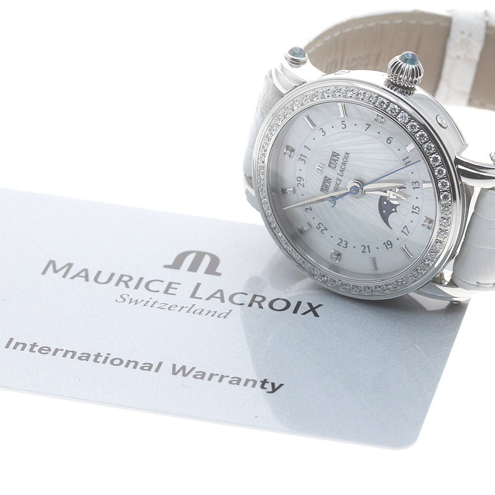 MAURICE LACROIX Masterpiece MP6066 Moon Phase 4P Diamond White shell Dial Automatic Ladies Watch_880236