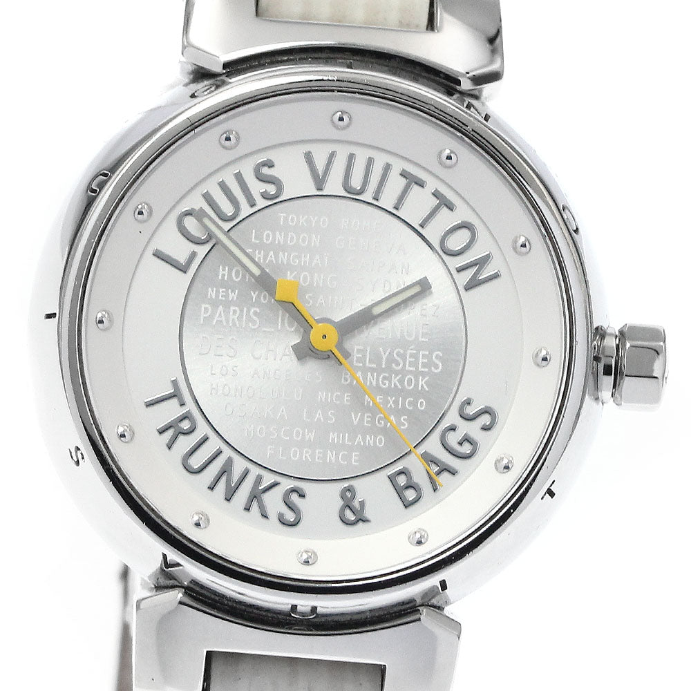 LOUIS VUITTON Tambour Trance & Bucks Q1215 12P diamond Silver Dial Quartz Ladies Watch_880279