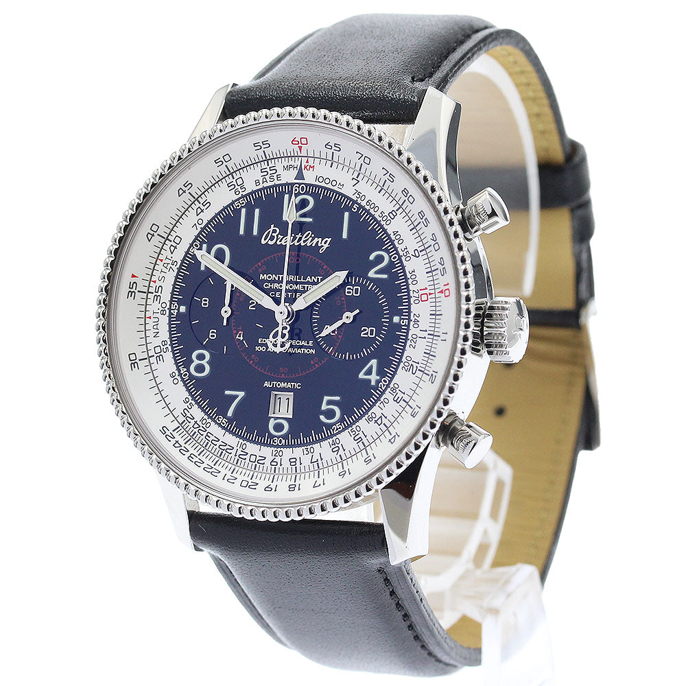 BREITLING Montbrillant 1903 A35330 Wright Brothers Flight 100th Anniversary Black / Silver Dial Automatic Men's Watch_880302