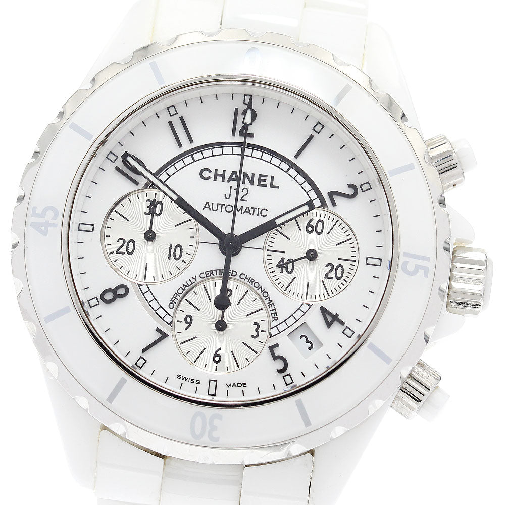 CHANEL J12 white ceramic H1007 Date Chronograph Automatic Men's_880330