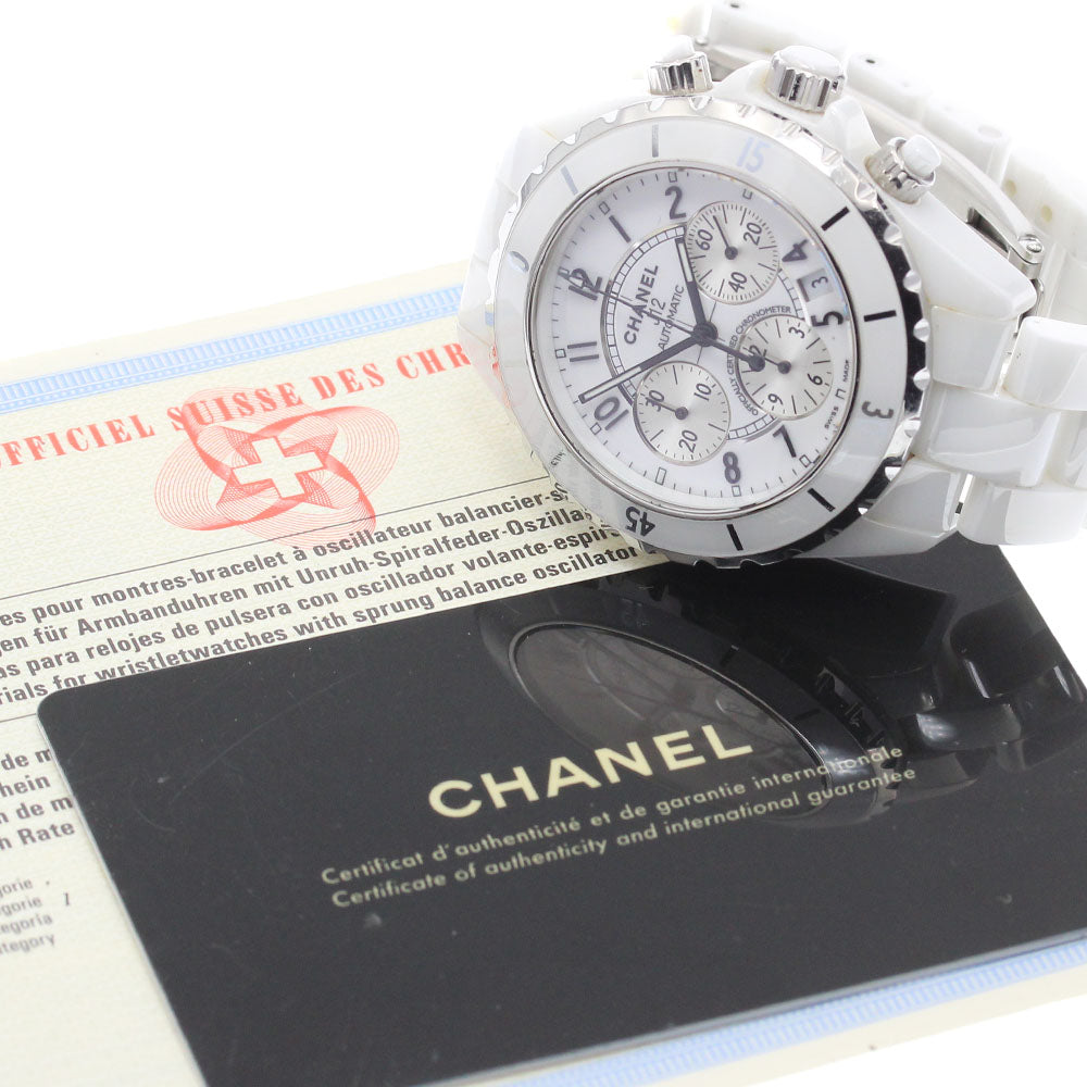 CHANEL J12 white ceramic H1007 Date Chronograph Automatic Men's_880330