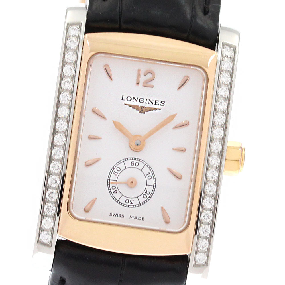LONGINES Dolcevita L5.155.5 diamond bezel small second white Dial Quartz Ladies Watch_880332
