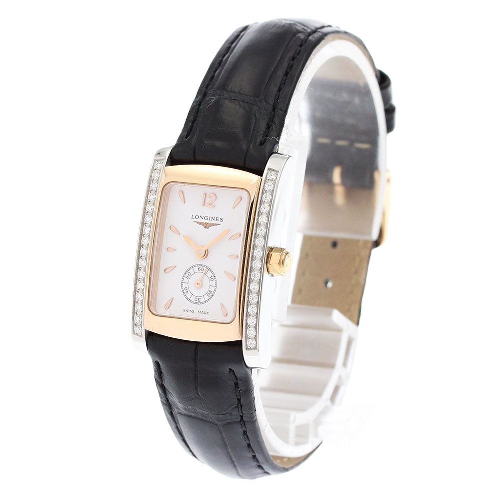 LONGINES Dolcevita L5.155.5 diamond bezel small second white Dial Quartz Ladies Watch_880332