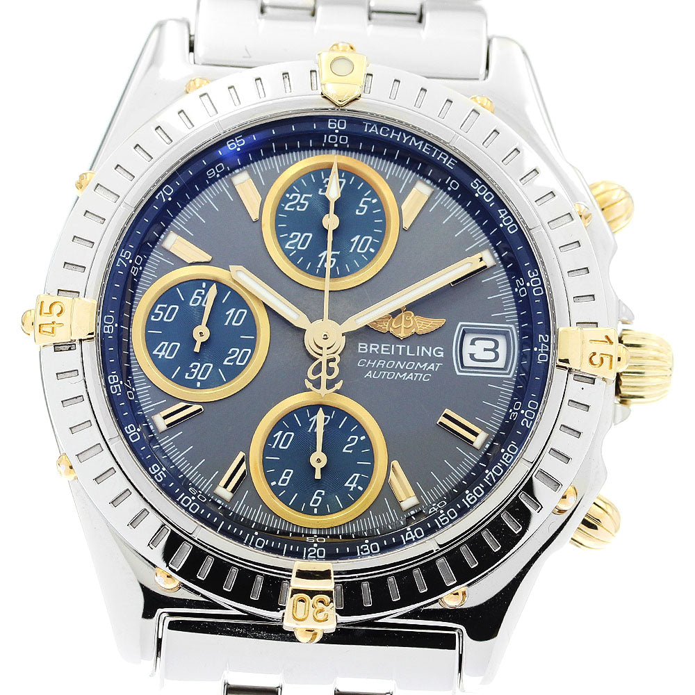 BREITLING Chronomat B13350 Chronograph Gray / navy Dial Automatic Men's_880346