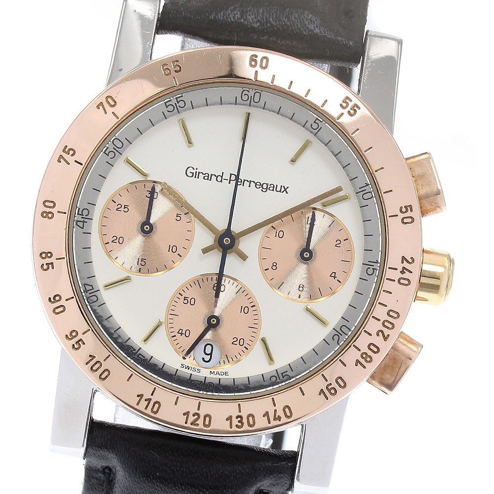 GIRARD PERREGAUX 7001 Ref.7700 Chronograph Silver Dial Quartz Men's Watch_880368