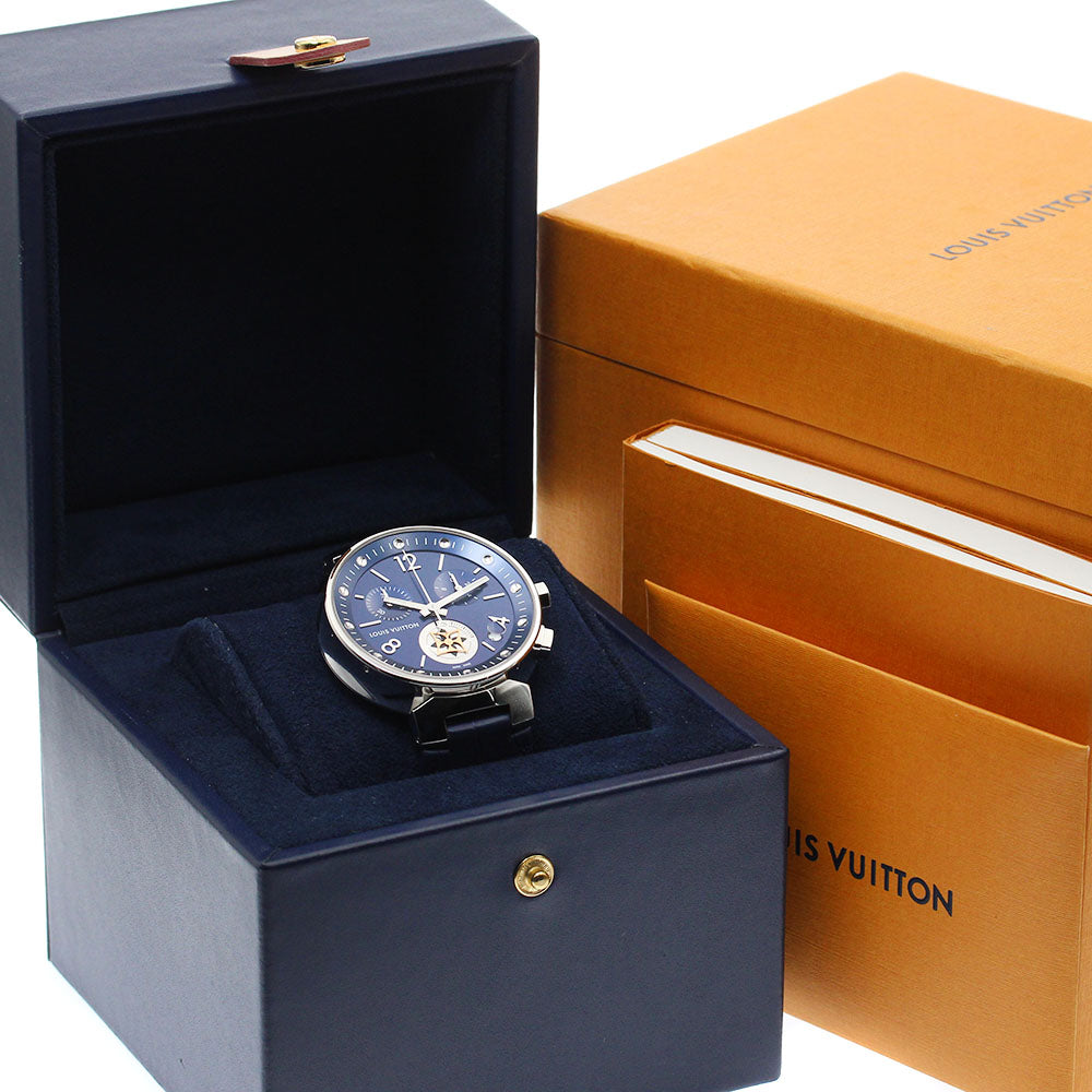 LOUIS VUITTON Tambour Moon Star QA034 Chronograph Navy Dial Quartz Men's Watch_880369