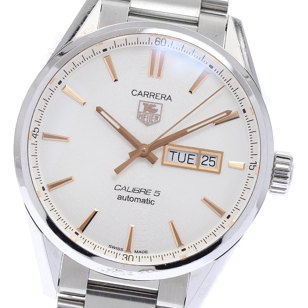 TAG HEUER Carrera Caliber 5 WAR201D Day date Silver Dial Automatic Men's Watch_880377