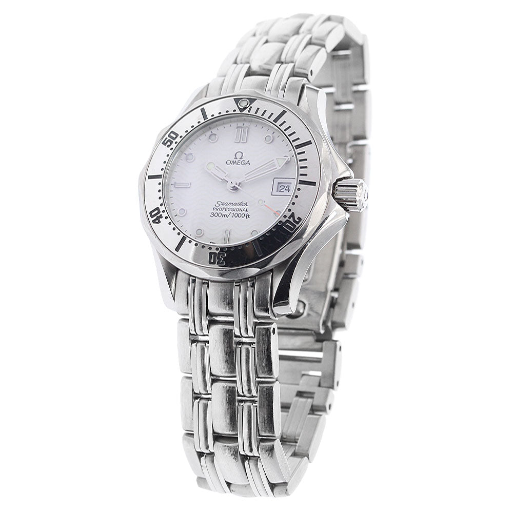 OMEGA Seamaster300 2582.20 Date White Dial Quartz Ladies Watch_880404
