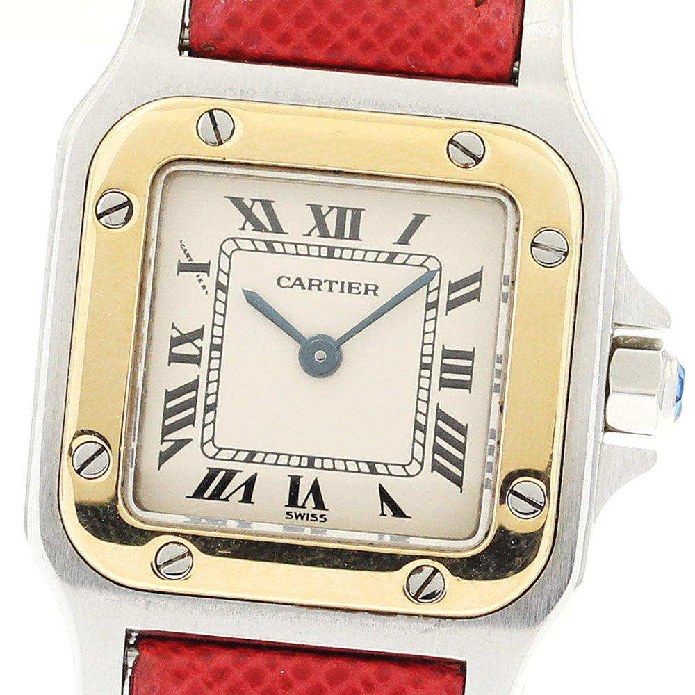 CARTIER Santos Garbe SM YG bezel beige Dial Quartz Ladies Watch_880412