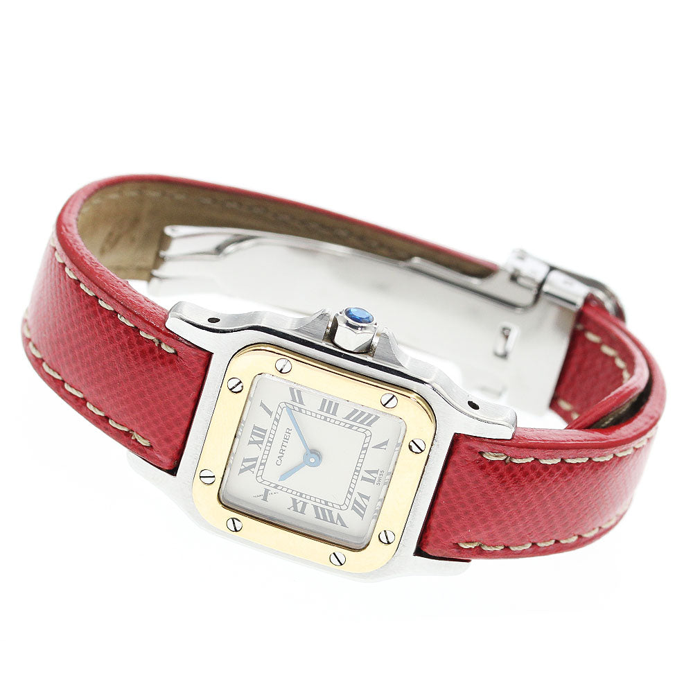 CARTIER Santos Garbe SM YG bezel beige Dial Quartz Ladies Watch_880412