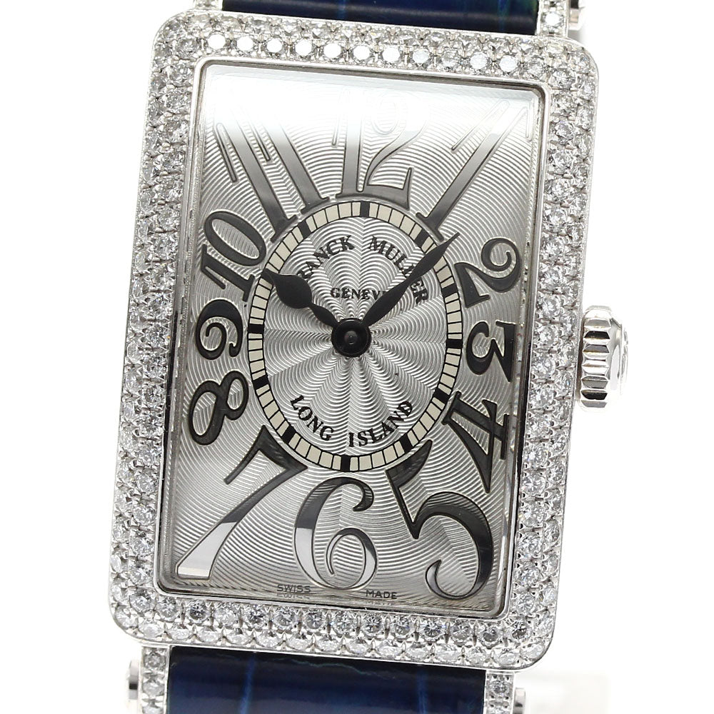 FRANCK MULLER Long Island 902QZD RELIEF K18WG diamond bezel Silver Dial Quartz Ladies Watch_880425