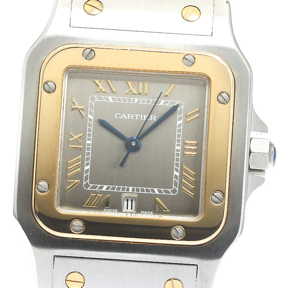 CARTIER Santos Galbe LM W20030C4 YG2 tone gray Dial Quartz Men's Watch_880429