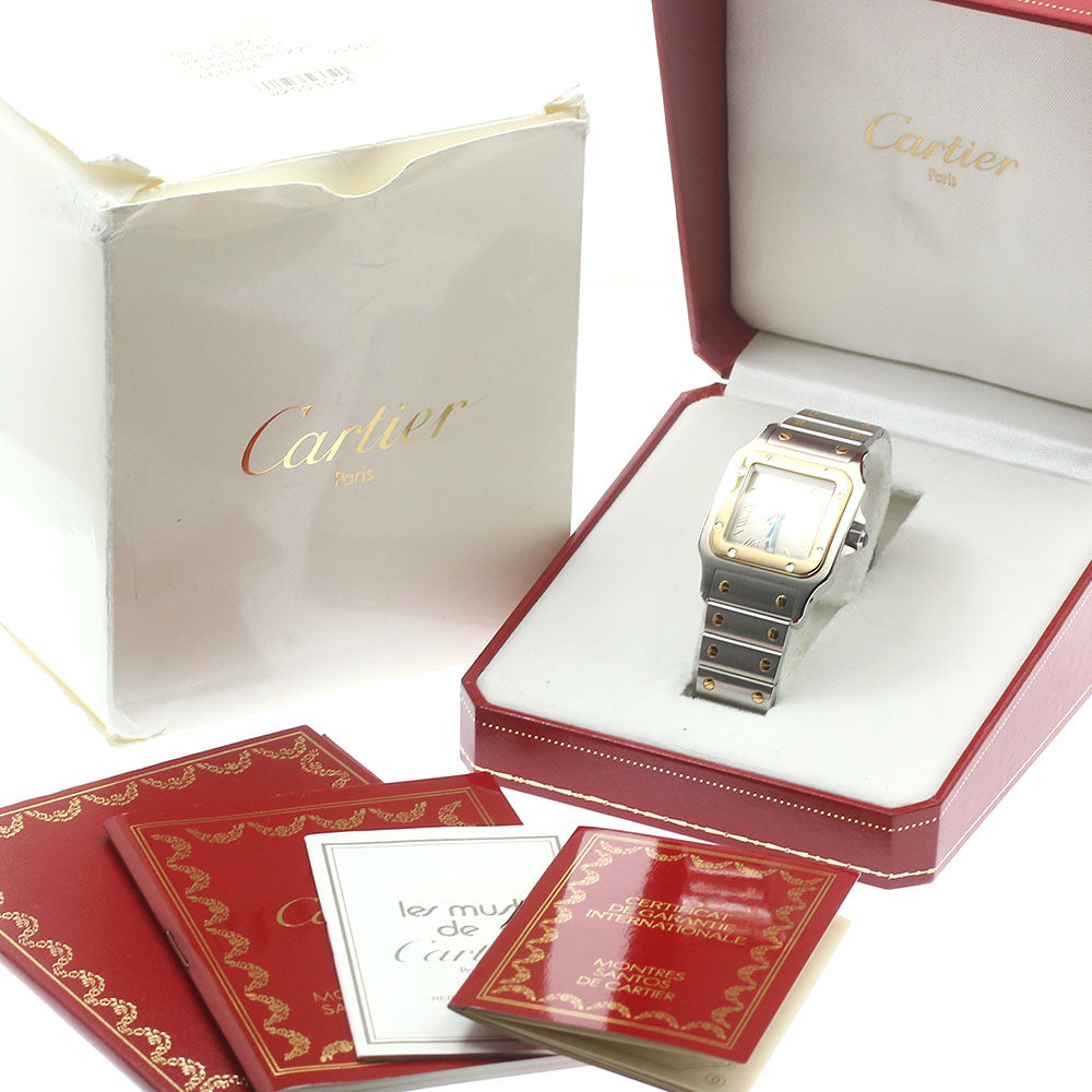 CARTIER Santos Galbe LM W20030C4 YG2 tone gray Dial Quartz Men's Watch_880429