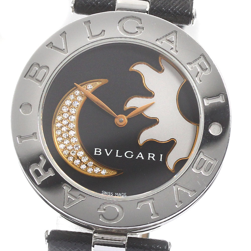 BVLGARI B-zero1 BZ35S Sun & Moon Diamond Black Dial Quartz Ladies Watch_880453