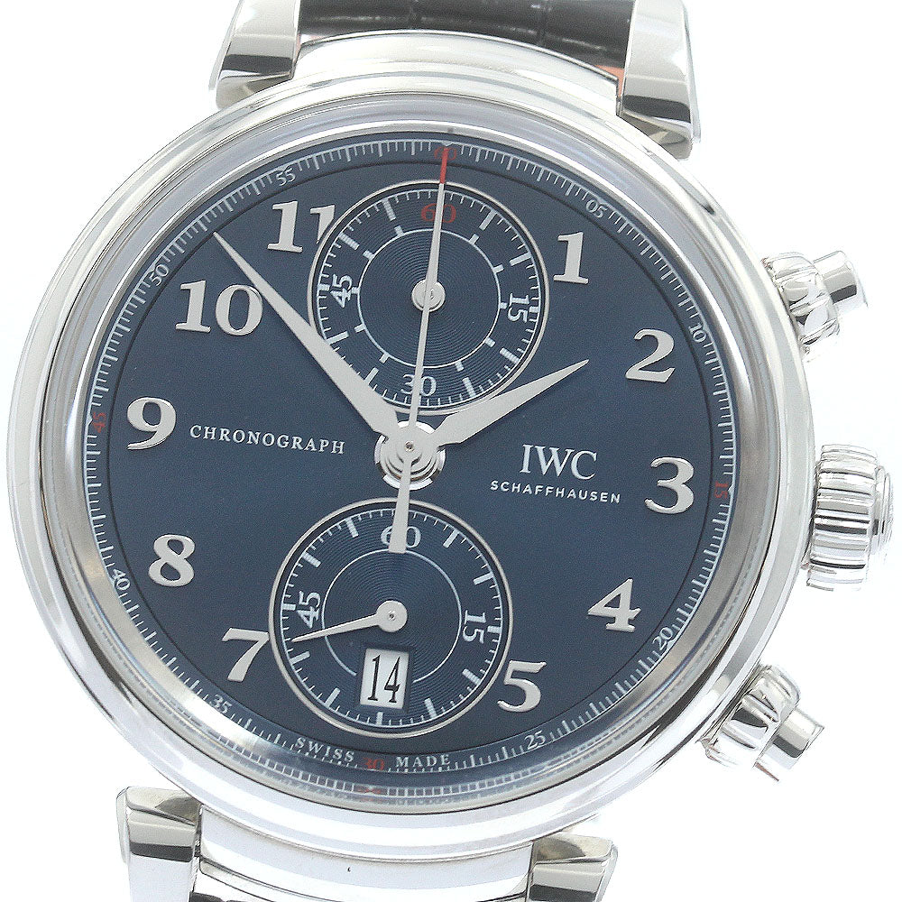 IWC SCHAFFHAUSEN da Vinci Laureus Sport for Good IW393402 Chronograph Navy Dial Automatic Men's Watch_880472