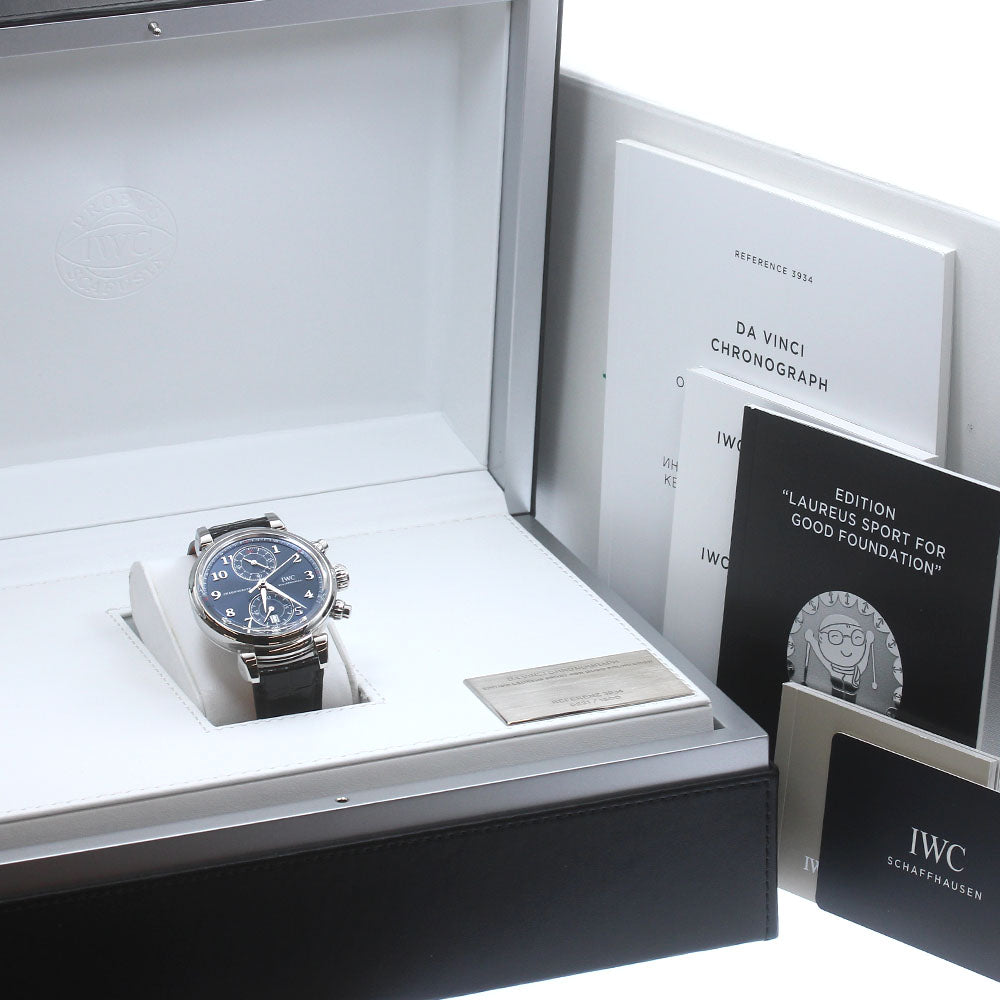 IWC SCHAFFHAUSEN da Vinci Laureus Sport for Good IW393402 Chronograph Navy Dial Automatic Men's Watch_880472