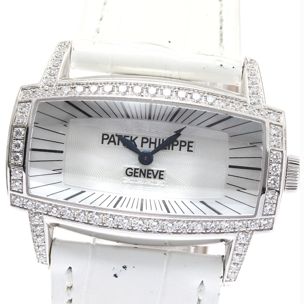 PATEK PHILIPPE Gondouro 4991G-001 K18WG diamond bezel White shell Dial Hand Winding Ladies Watch_880476
