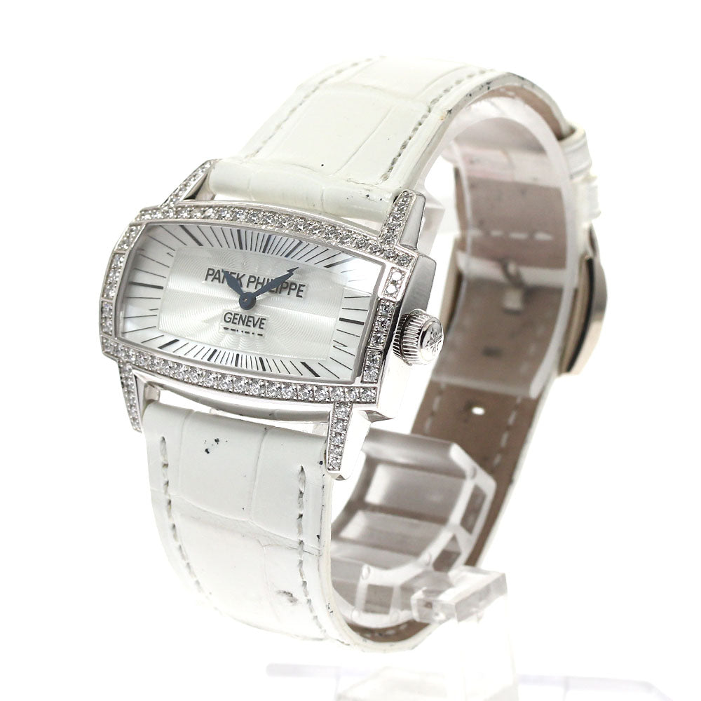 PATEK PHILIPPE Gondouro 4991G-001 K18WG diamond bezel White shell Dial Hand Winding Ladies Watch_880476
