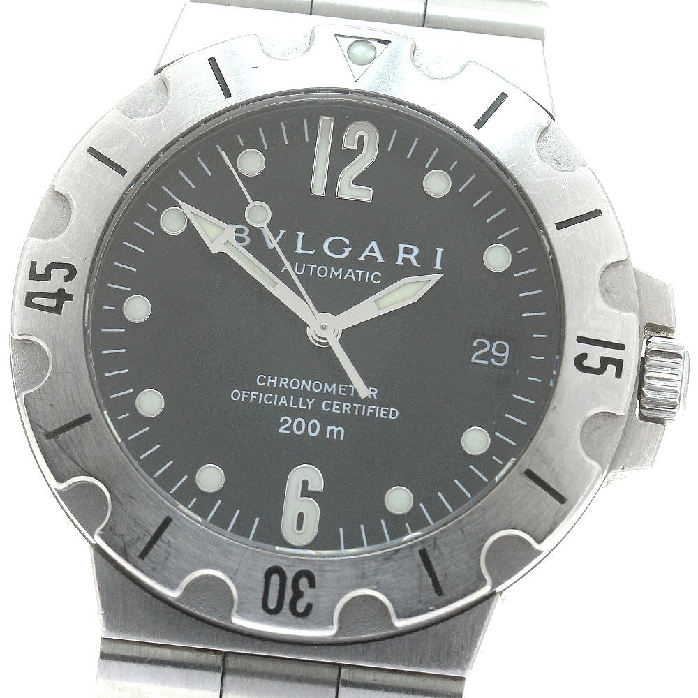 BVLGARI Diagono Scuba SD38S Date Black Dial Automatic Men's Watch_880545