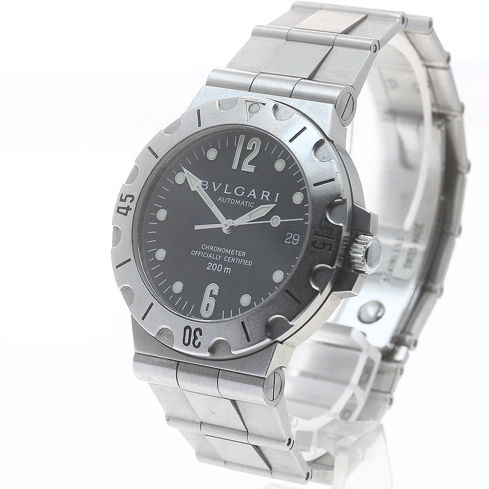 BVLGARI Diagono Scuba SD38S Date Black Dial Automatic Men's Watch_880545
