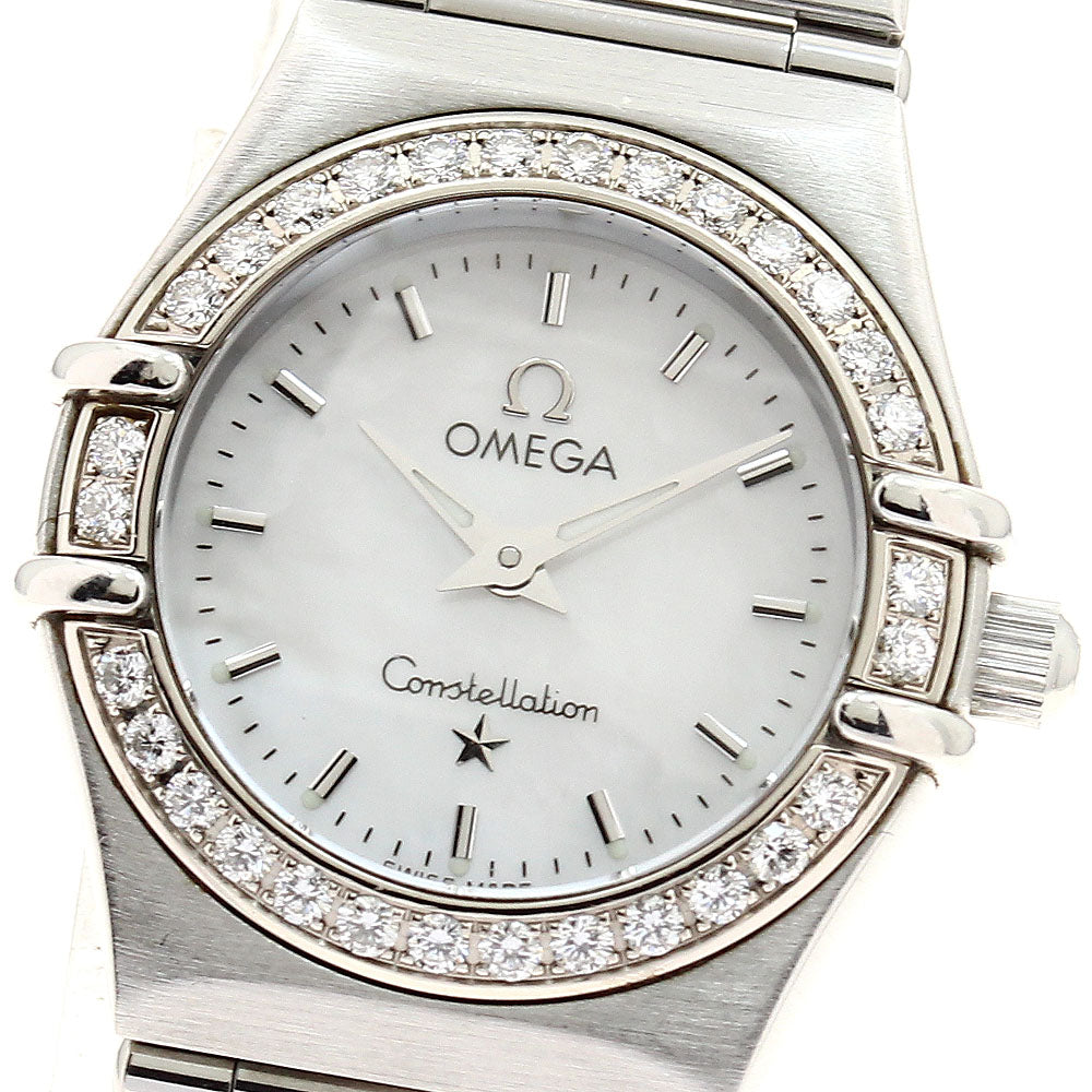 OMEGA Constellation 1466.71 Diamond Bezel White shell Dial Quartz Ladies Watch_880630