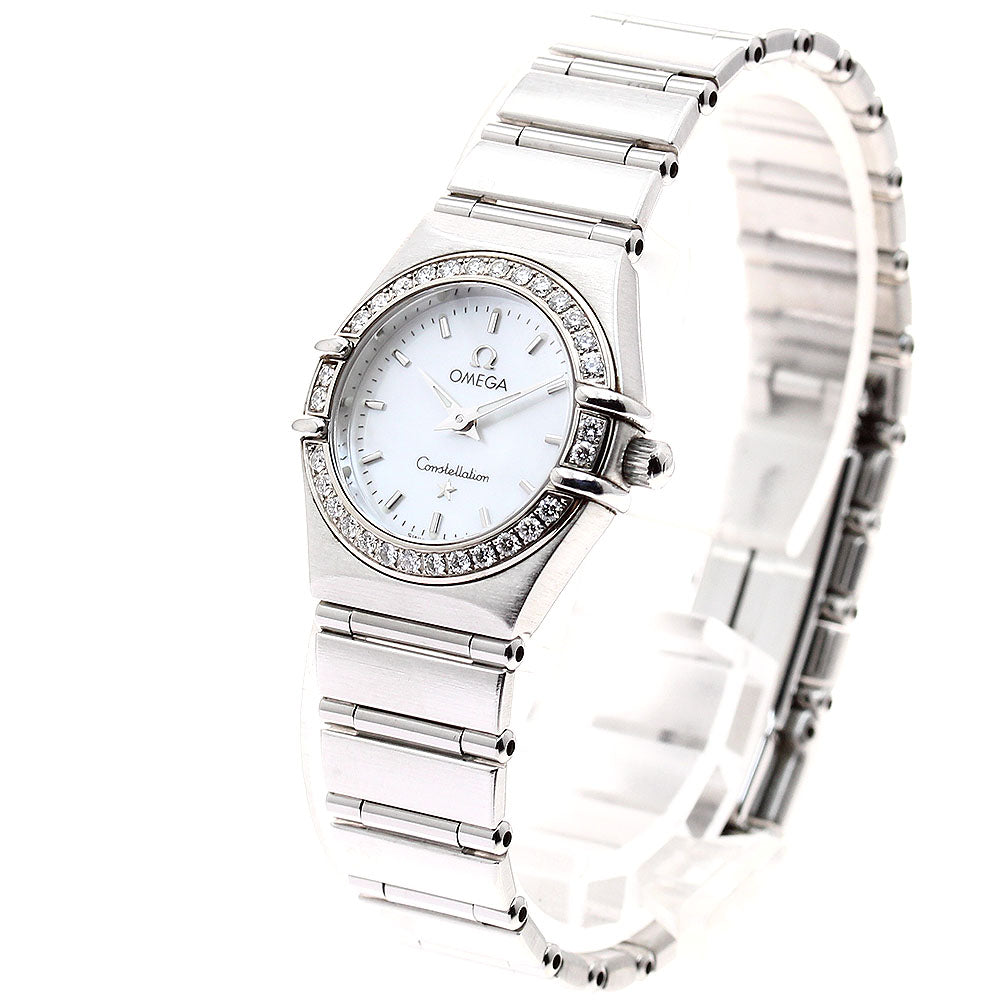 OMEGA Constellation 1466.71 Diamond Bezel White shell Dial Quartz Ladies Watch_880630
