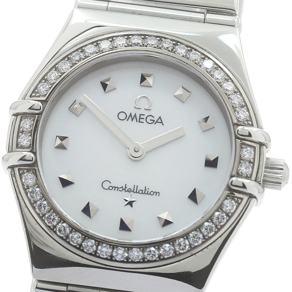 OMEGA Constellation My Choice 1475.71 Diamond bezel White shell dial White shell Dial Quartz Ladies Watch_880665