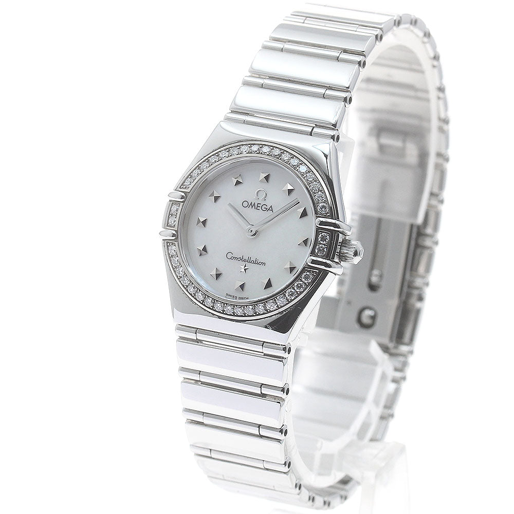 OMEGA Constellation My Choice 1475.71 Diamond bezel White shell dial White shell Dial Quartz Ladies Watch_880665