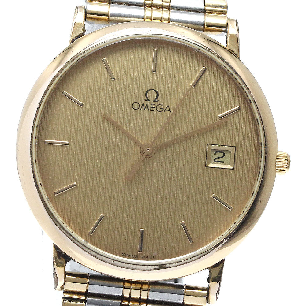 OMEGA De Ville Round date gold Dial Quartz Men's Watch_880704