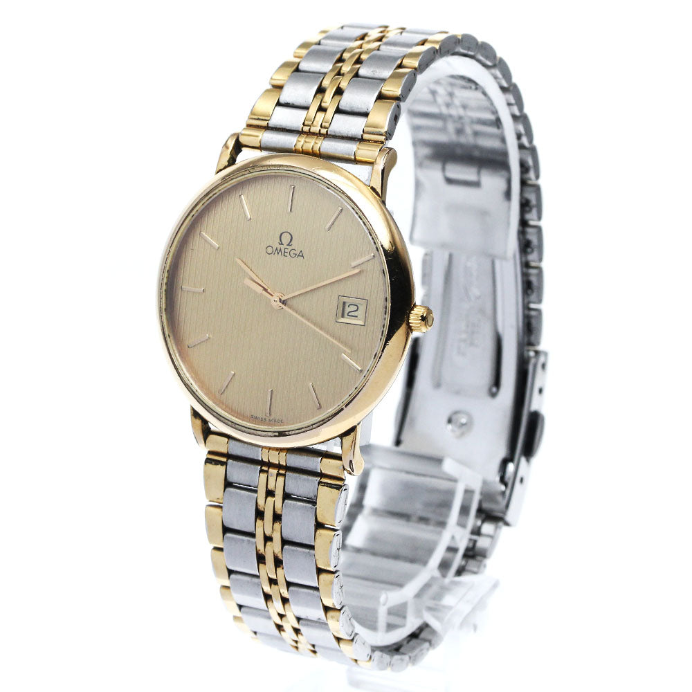 OMEGA De Ville Round date gold Dial Quartz Men's Watch_880704