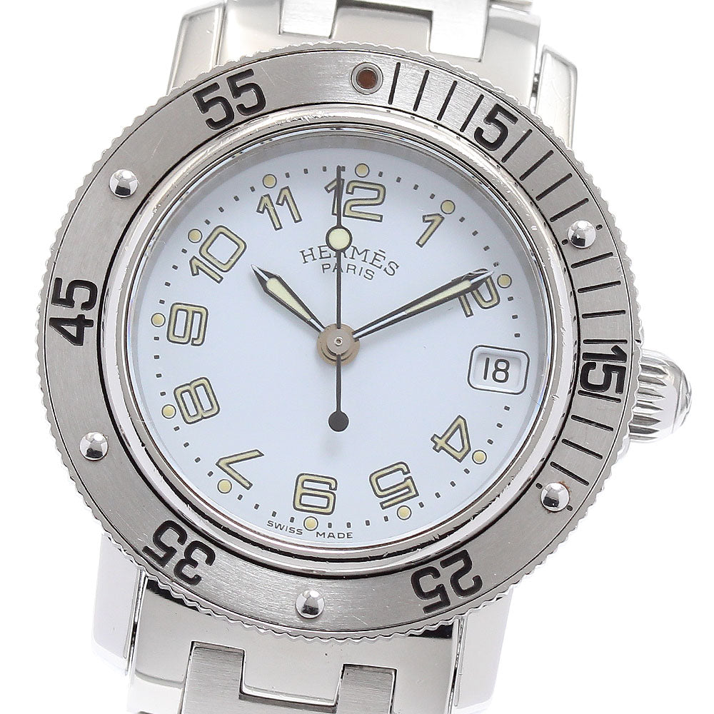HERMES Clipper diver CL5.210 Date white Dial Quartz Ladies Watch_880739