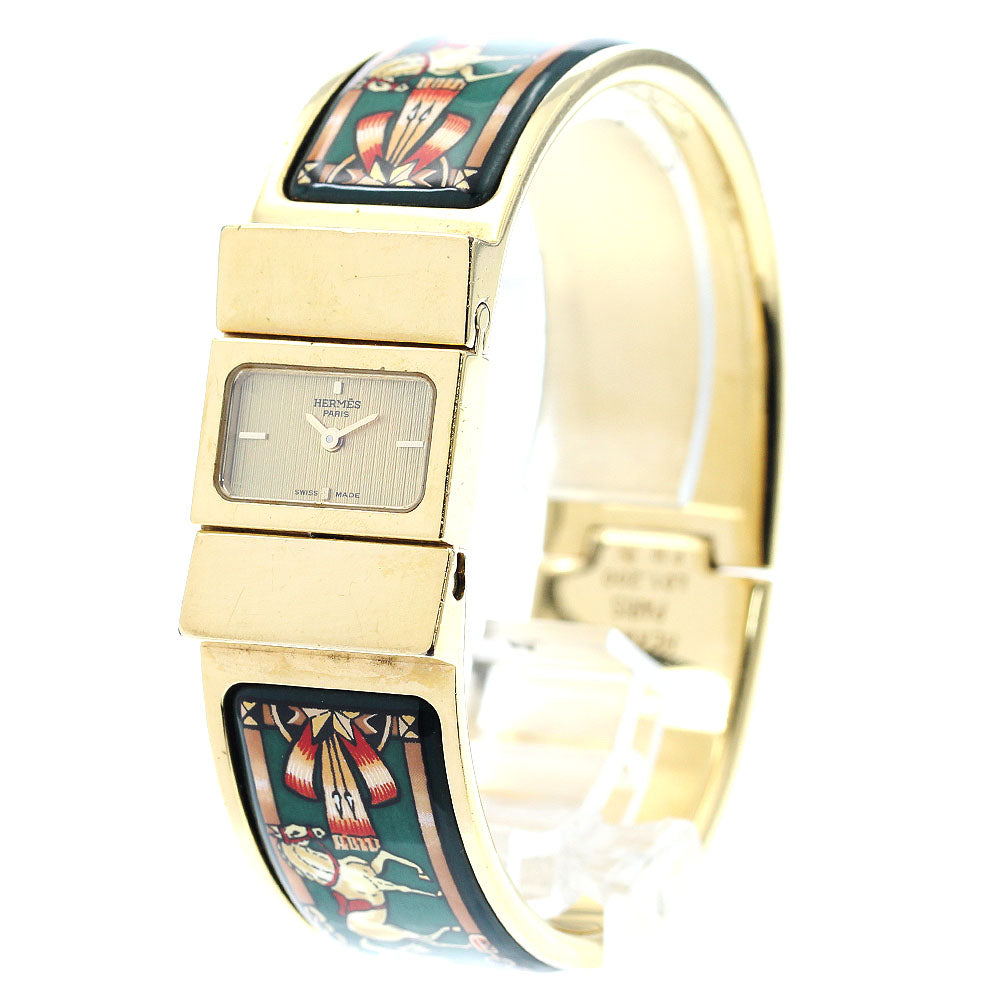 HERMES Loquet LO1.201 cloisonne gold Dial Quartz Ladies Watch_880740