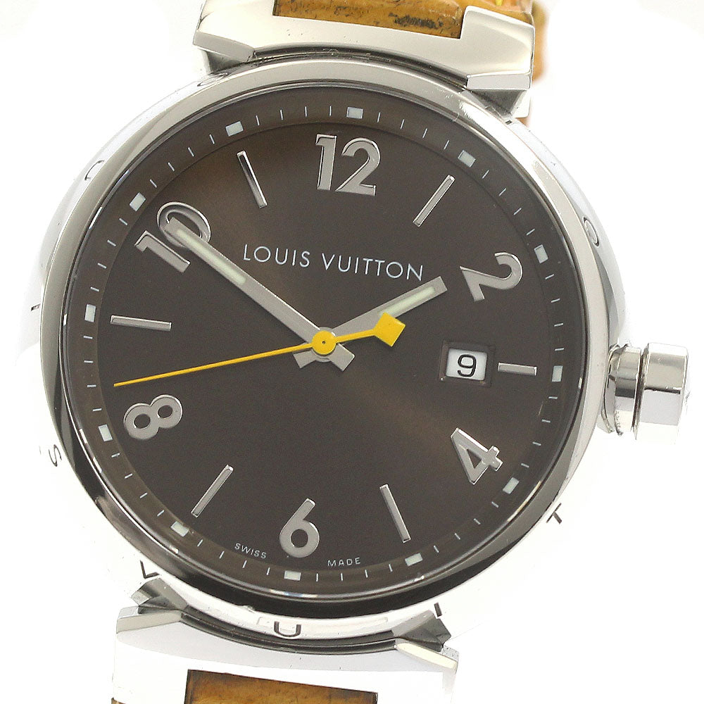 LOUIS VUITTON Tambour Q1111 Date Brown Dial Quartz Men's Watch_880763