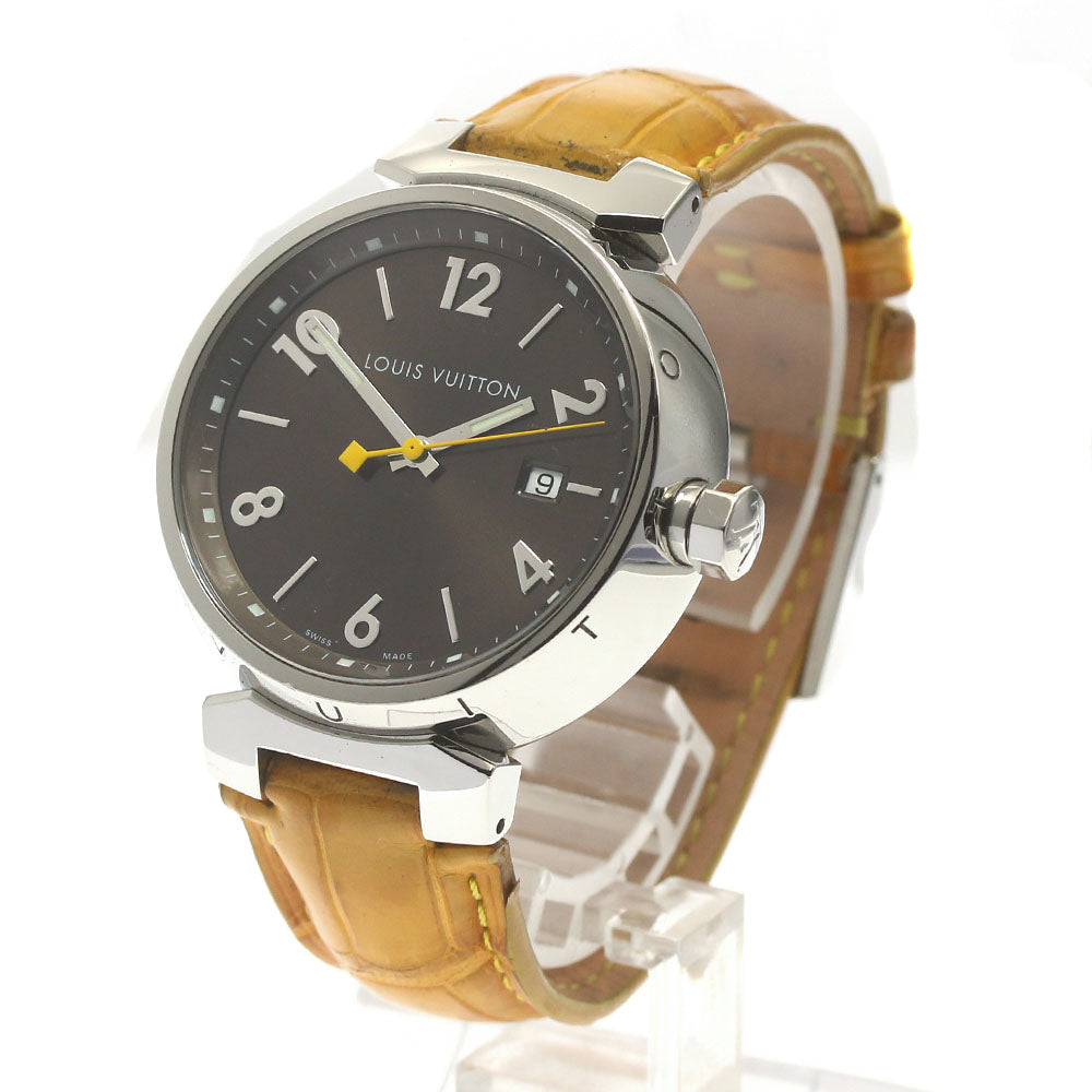 LOUIS VUITTON Tambour Q1111 Date Brown Dial Quartz Men's Watch_880763