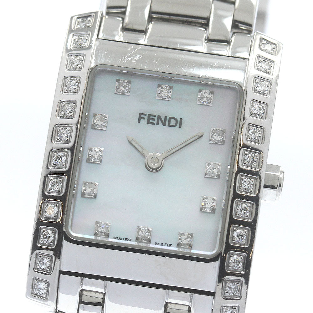 FENDI Classico 7000L 12P side diamond White shell Dial Quartz Ladies_880862