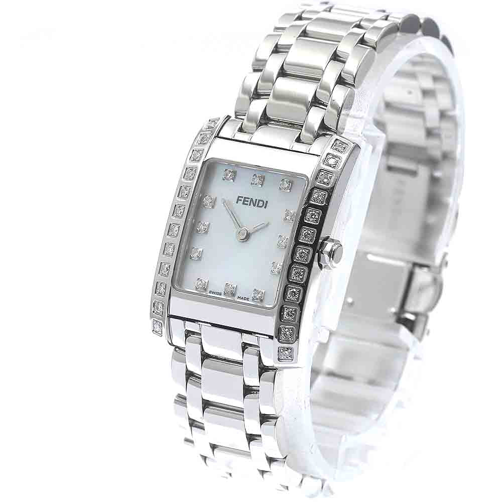 FENDI Classico 7000L 12P side diamond White shell Dial Quartz Ladies_880862