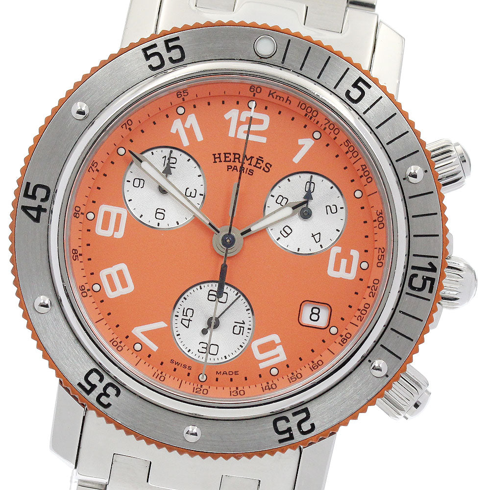 HERMES Clipper CL2.916 Diver chronograph Orange Dial Quartz Men's Watch_880956