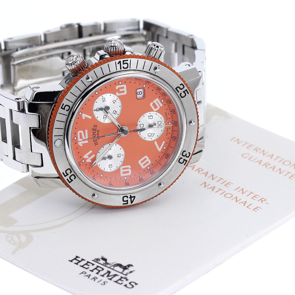 HERMES Clipper CL2.916 Diver chronograph Orange Dial Quartz Men's Watch_880956