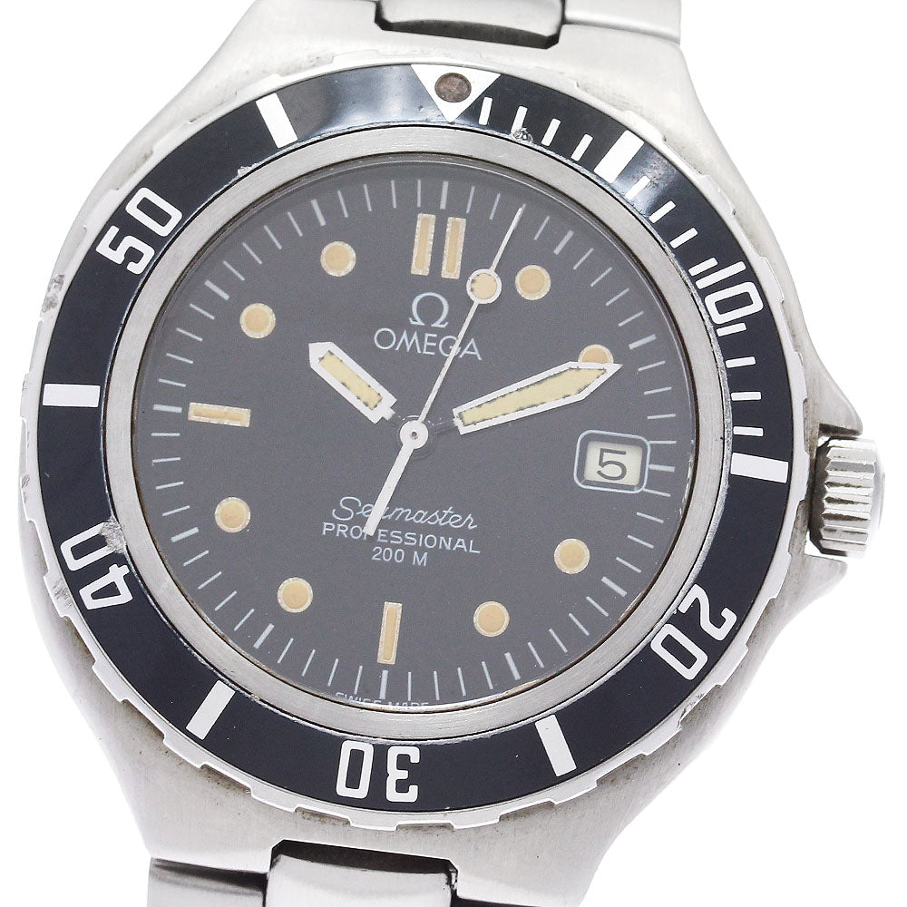 OMEGA Seamaster200m Date black Dial Quartz Men's Watch_880974