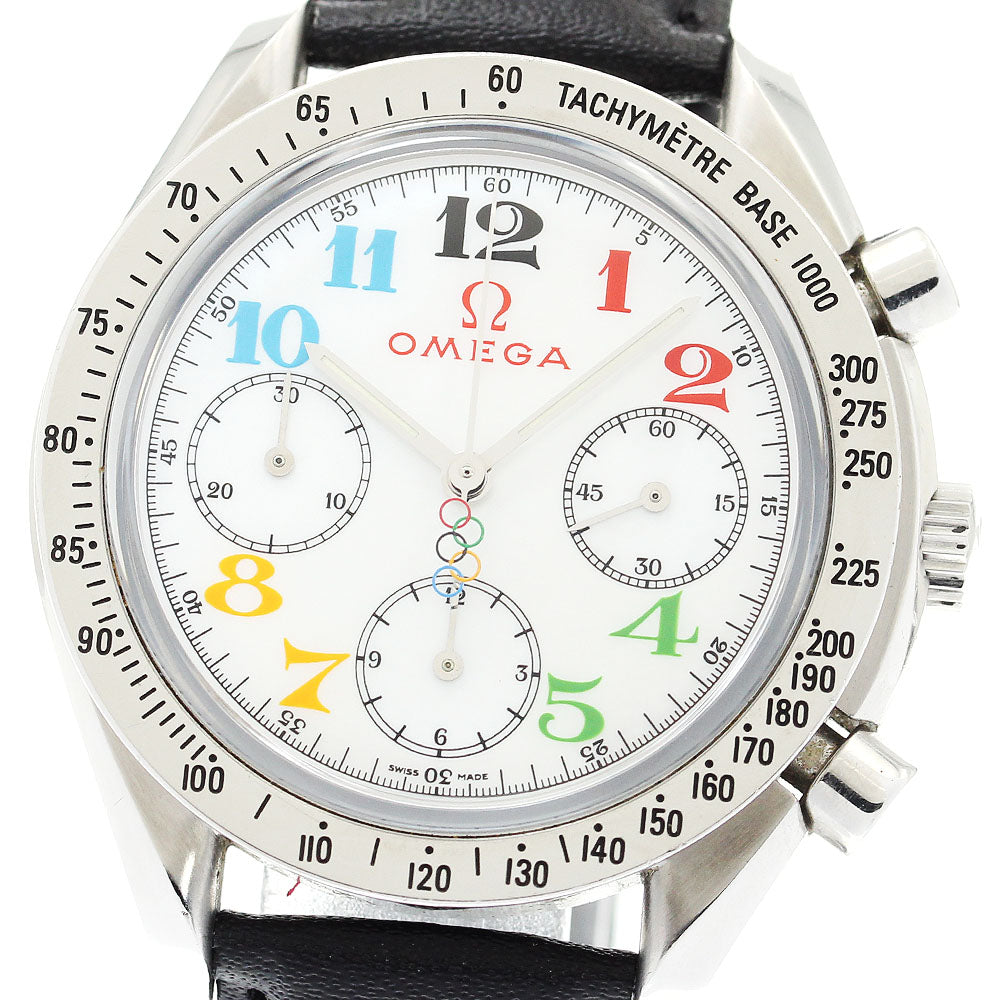 OMEGA Speedmaster Olympic Time Race Collection 3836.70.36 Chronograph White shell Dial Automatic Men's Watch_880975