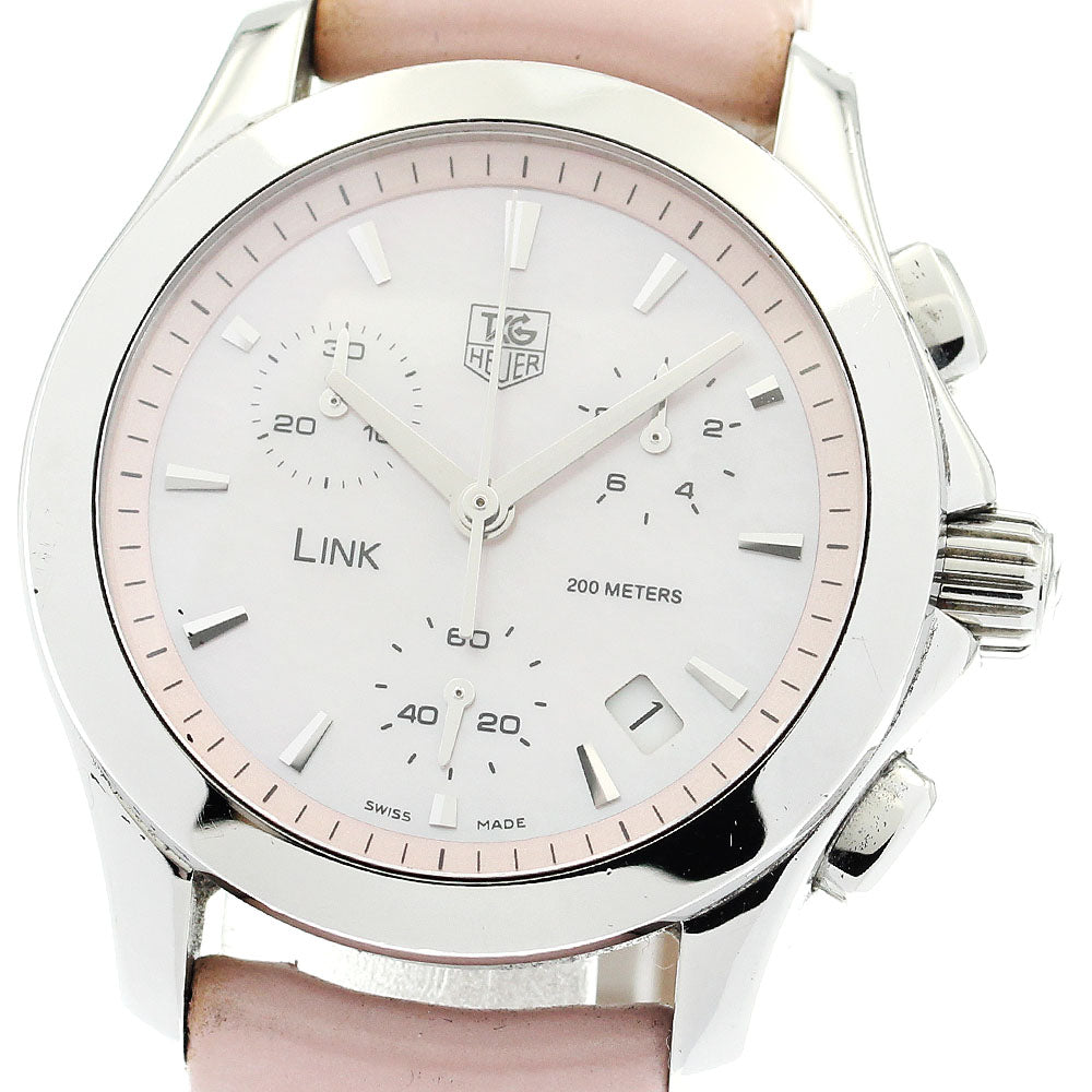 TAG HEUER Link CJF1311 Chronograph Pink shell Dial Quartz Ladies Watch_880990