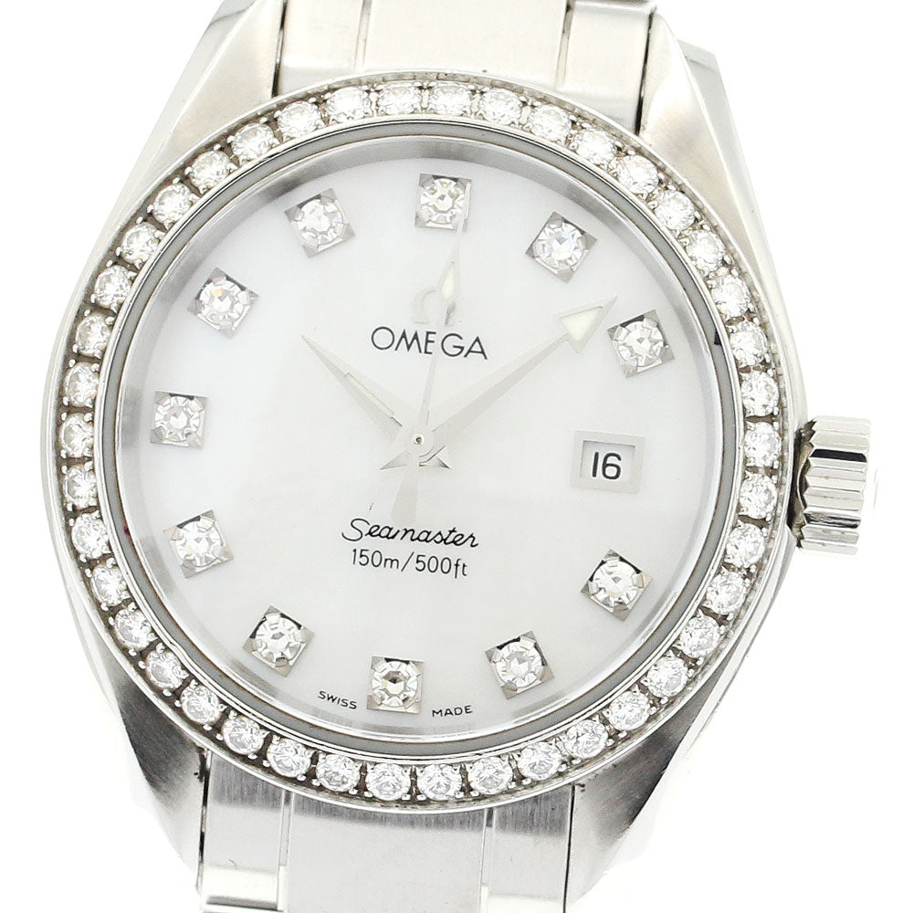 OMEGA Seamaster Aqua Terra 2579.75 Diamond Bezel White shell Dial Quartz Ladies Watch_881385