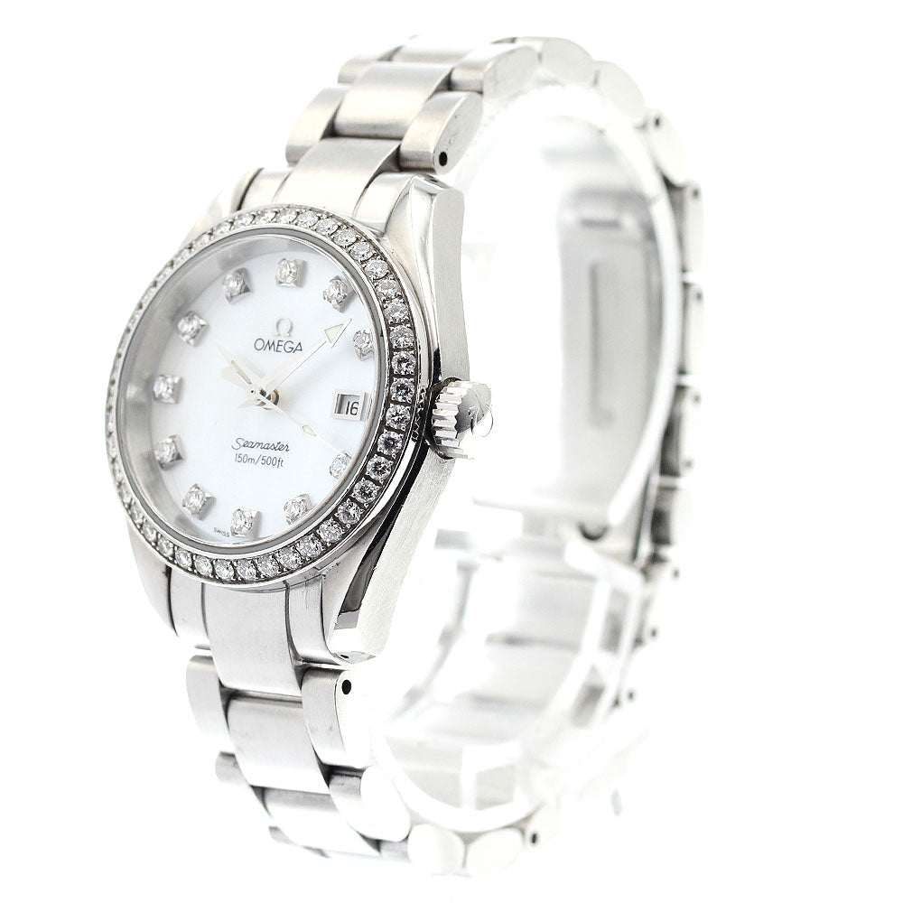 OMEGA Seamaster Aqua Terra 2579.75 Diamond Bezel White shell Dial Quartz Ladies Watch_881385
